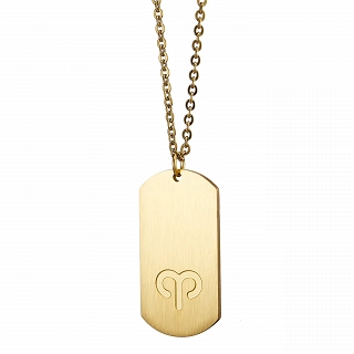 Oxzen κολιέ Unisex Zodiac ατσάλινο ματ ζώδιο Κριός (Aries)