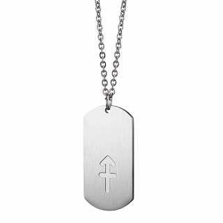 Oxzen κολιέ Unisex Zodiac ατσάλινο ματ ζώδιο Τοξότης (Sagittarius)