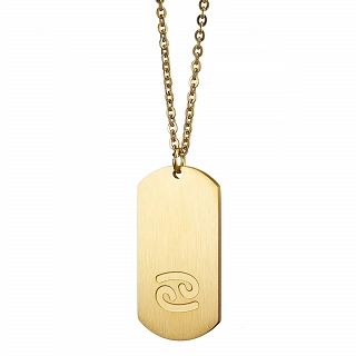 Oxzen κολιέ Unisex Zodiac ατσάλινο ματ ζώδιο Καρκίνος (Cancer)