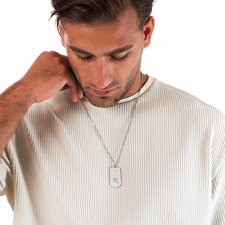 Oxzen κολιέ Unisex Zodiac ατσάλινο ματ ζώδιο Σκορπιός (Scorpio)