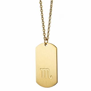 Oxzen κολιέ Unisex Zodiac ατσάλινο ματ ζώδιο Σκορπιός (Scorpio)