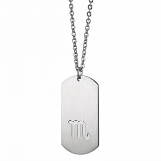 Oxzen κολιέ Unisex Zodiac ατσάλινο ματ ζώδιο Σκορπιός (Scorpio)