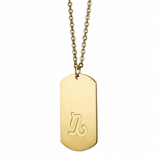 Oxzen κολιέ Unisex Zodiac ατσάλινο ματ ζώδιο Αιγόκερως (Capricorn)