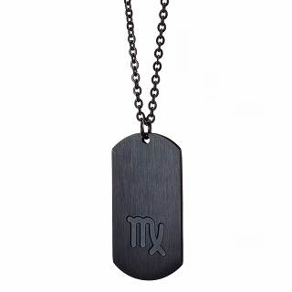 Oxzen κολιέ Unisex Zodiac ατσάλινο ματ ζώδιο Παρθένος (Virgo)