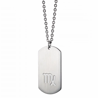 Oxzen κολιέ Unisex Zodiac ατσάλινο ματ ζώδιο Παρθένος (Virgo)