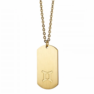 Oxzen κολιέ Unisex Zodiac ατσάλινο ματ ζώδιο Δίδυμοι (Gemini)