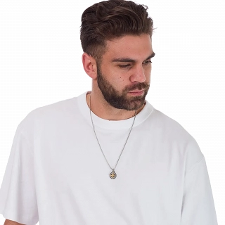 Oxzen ανδρικό κολιέ από ανοξείδωτο ατσάλι με πυξίδα