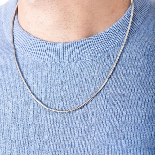 Oxzen ανδρική αλυσίδα λαιμού από ανοξείδωτο ατσάλι Round chain 2.5mm
