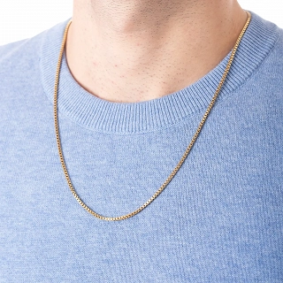 Oxzen ανδρική αλυσίδα λαιμού από ανοξείδωτο ατσάλι Box chain 2 mm