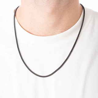 Oxzen ανδρική αλυσίδα λαιμού από ανοξείδωτο ατσάλι Box chain 2.5 mm