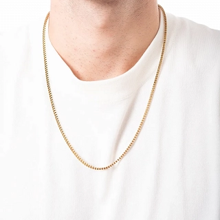 Oxzen ανδρική αλυσίδα λαιμού από ανοξείδωτο ατσάλι Box chain 2.5 mm