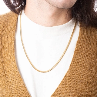 Oxzen ανδρική αλυσίδα λαιμού από ανοξείδωτο ατσάλι Snake chain 4 mm