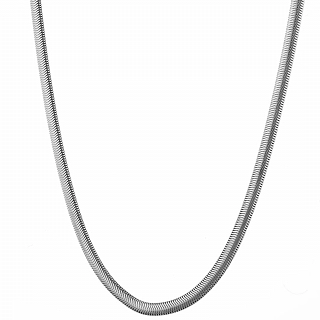Oxzen ανδρική αλυσίδα λαιμού από ανοξείδωτο ατσάλι Snake chain 4 mm