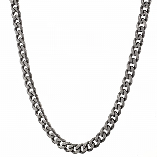 Oxzen ανδρική αλυσίδα από ανοξείδωτο ατσάλι Gourmet 6mm γκρί αντικέ