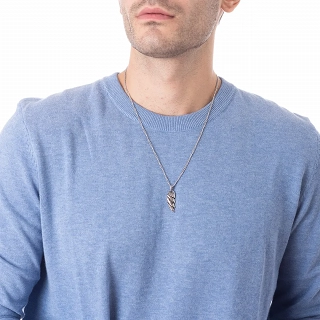 Oxzen ανδρικό κολιέ από ανοξείδωτο ατσάλι φτερό