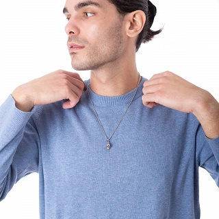 Oxzen ανδρικό κολιέ από ανοξείδωτο ατσάλι νεκροκεφαλή