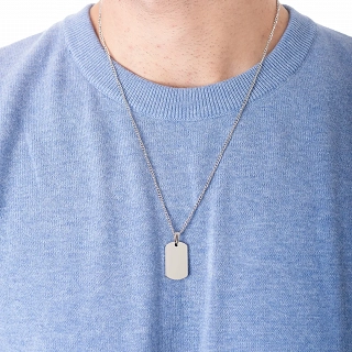 Oxzen ανδρικό κολιέ από ανοξείδωτο ατσάλι ταυτότητα