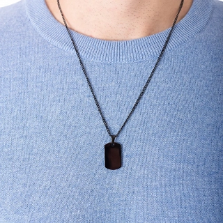 Oxzen ανδρικό κολιέ από ανοξείδωτο ατσάλι ταυτότητα