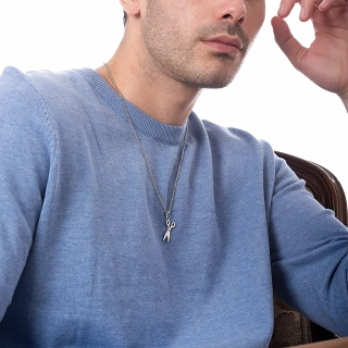 Oxzen ανδρικό κολιέ από ανοξείδωτο ατσάλι ψαλίδι