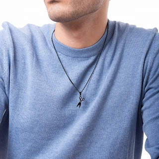 Oxzen ανδρικό κολιέ από ανοξείδωτο ατσάλι ψαλίδι