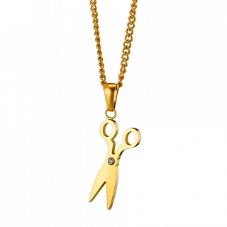 Oxzen ανδρικό κολιέ από ανοξείδωτο ατσάλι ψαλίδι