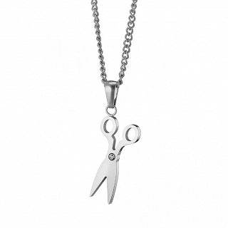 Oxzen ανδρικό κολιέ από ανοξείδωτο ατσάλι ψαλίδι