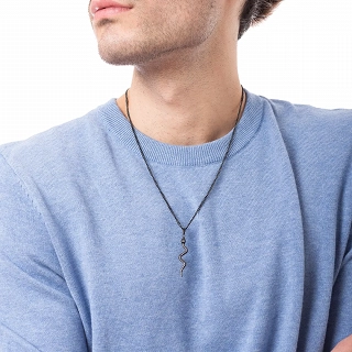 Oxzen ανδρικό κολιέ από ανοξείδωτο ατσάλι φίδι