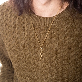 Oxzen ανδρικό κολιέ από ανοξείδωτο ατσάλι φίδι