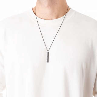 Oxzen ανδρικό κολιέ από ανοξείδωτο ατσάλι με λευκά ζιργκόν