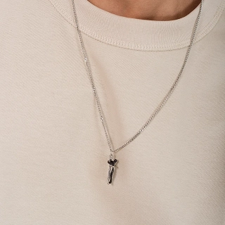 Oxzen κολιέ Unisex από ανοξείδωτο ατσάλι ζευγάρι αγκαλιά