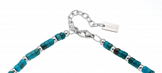 Oxzen Unisex κολιέ από ανοξείδωτο ατσάλι με ορυκτές πέτρες