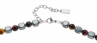 Oxzen Unisex κολιέ από ανοξείδωτο ατσάλι με ορυκτές πέτρες