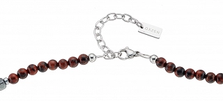 Oxzen Unisex κολιέ από ανοξείδωτο ατσάλι με ορυκτές πέτρες