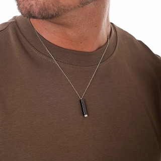 Oxzen κολιέ Unisex ατσάλινο μπάρα