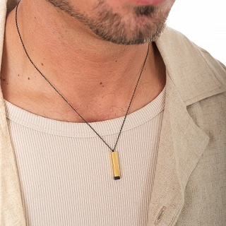 Oxzen κολιέ Unisex ατσάλινο μπάρα