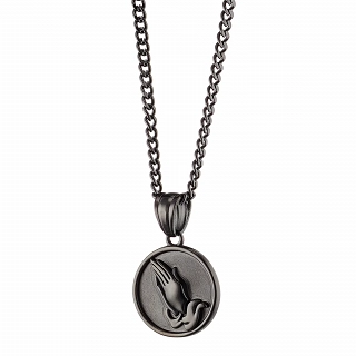 Oxzen κολιέ Unisex ατσάλινο prayer