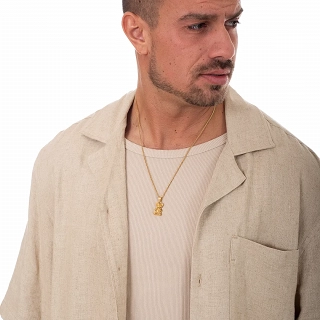 Oxzen κολιέ Unisex ατσάλινο αρκουδάκι