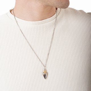 Oxzen unisex ατσάλινο κολιέ ασημόχρυσο