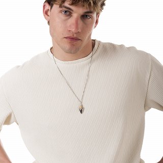 Oxzen unisex ατσάλινο κολιέ ασημόχρυσο
