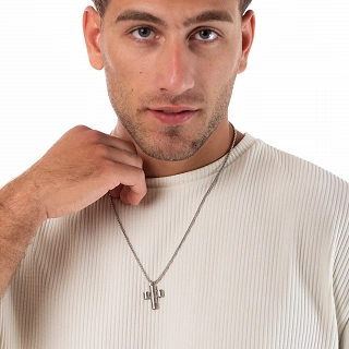 Κολιέ σταυρός με αλυσίδα ατσάλινος  ματ