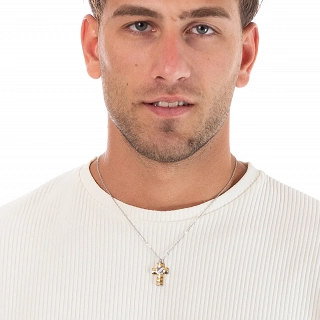 Κολιέ σταυρός με αλυσίδα ατσάλινος Unisex