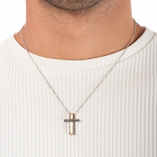 Κολιέ σταυρός με αλυσίδα ατσάλινος Unisex