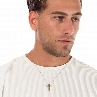 Κολιέ σταυρός με αλυσίδα ατσάλινος Unisex