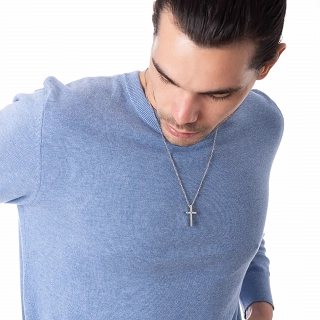 Oxzen ανδρικός σταυρός με αλυσίδα από ανοξείδωτο ατσάλι