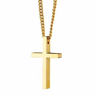 Oxzen ανδρικός σταυρός με αλυσίδα από ανοξείδωτο ατσάλι