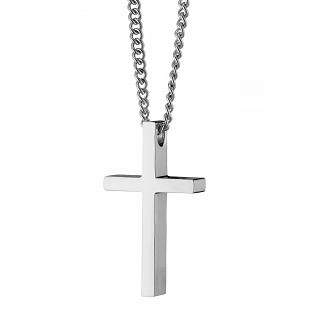 Oxzen ανδρικός σταυρός με αλυσίδα από ανοξείδωτο ατσάλι