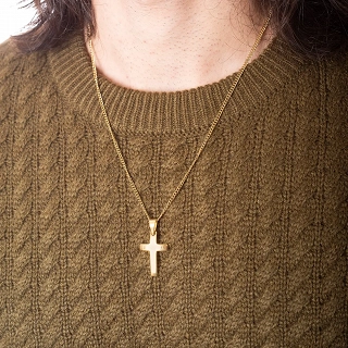 Oxzen ανδρικός σταυρός με αλυσίδα από ανοξείδωτο ατσάλι