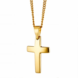 Oxzen ανδρικός σταυρός με αλυσίδα από ανοξείδωτο ατσάλι