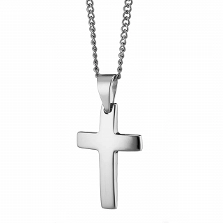Oxzen ανδρικός σταυρός με αλυσίδα από ανοξείδωτο ατσάλι