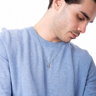 Oxzen ανδρικός σταυρός με αλυσίδα από ανοξείδωτο ατσάλι μικρός